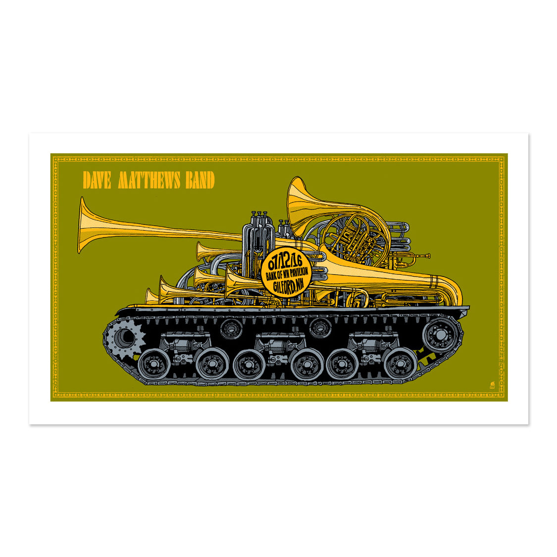 DMB Show Poster - Gilford, NH 7/12/2016