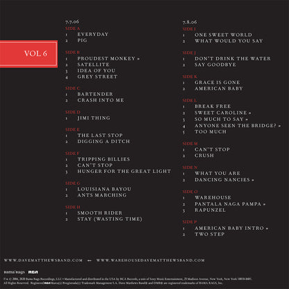 DMB Live Trax Vol. 06: 07/07/2006 - Fenway Park - 8 LP Set