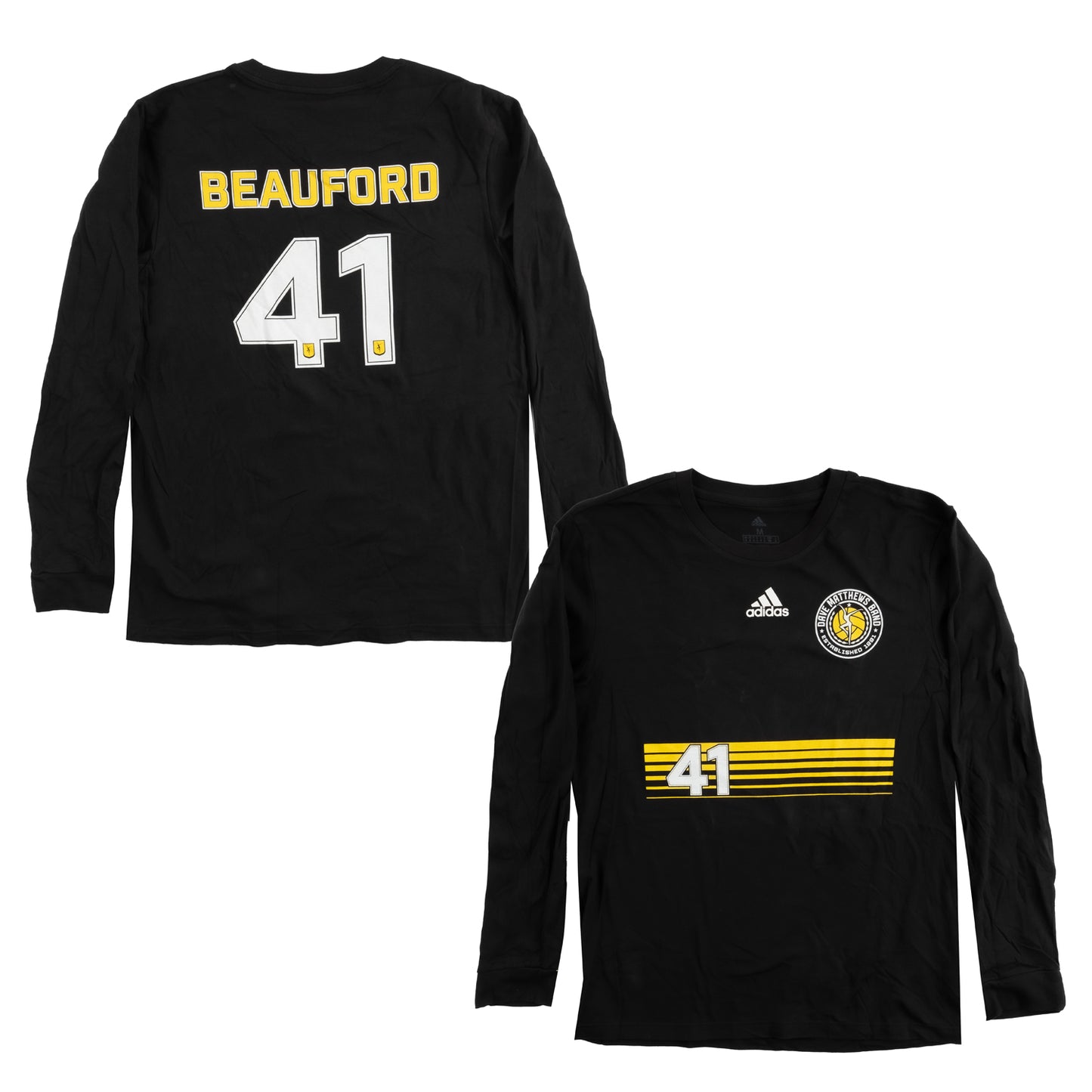 Black Adidas Carter Beauford Long Sleeve Soccer Jersey