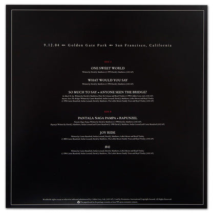 DMB Live Trax Vol. 02: 09/12/2004 - Golden Gate Park - 5 LP Set