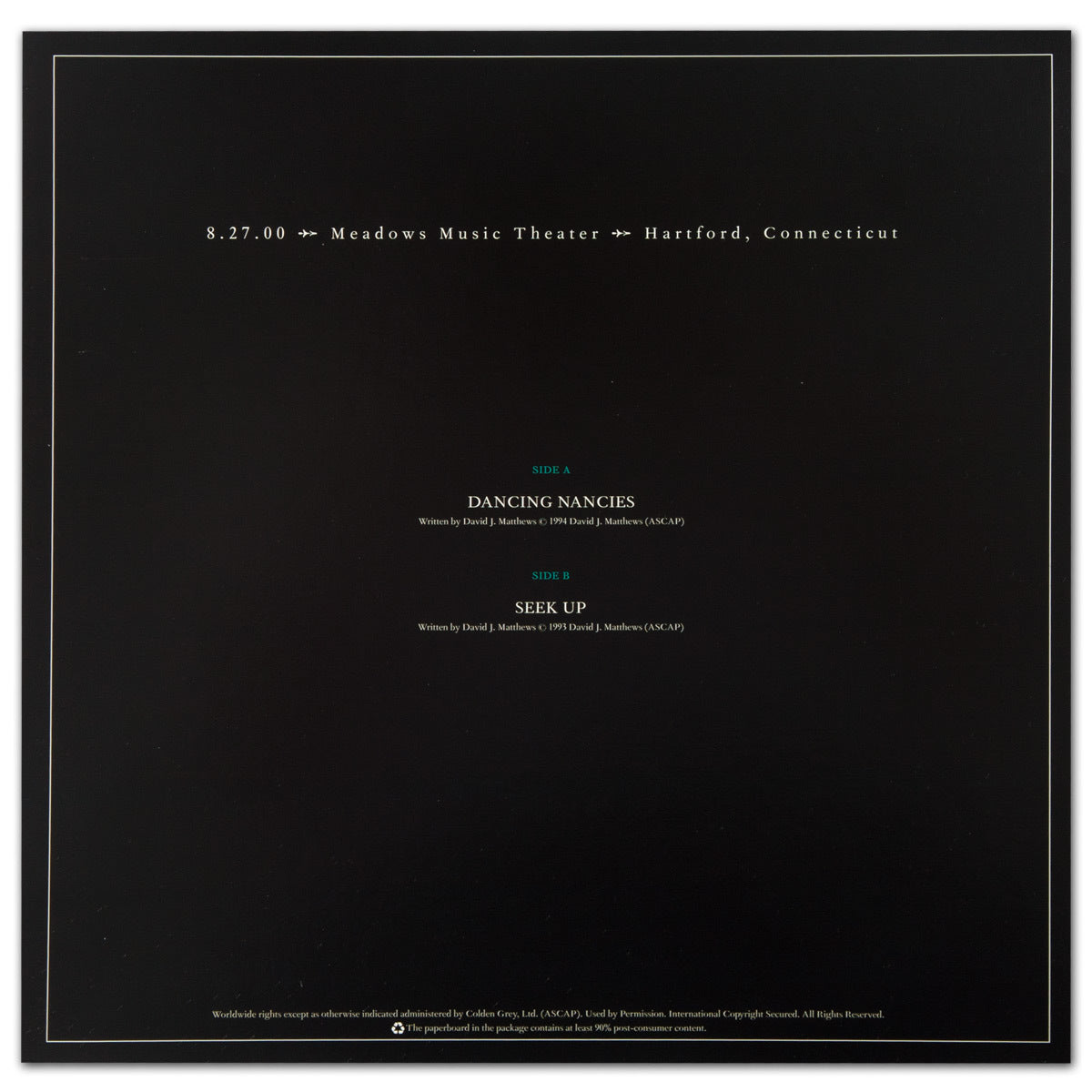 Mainstream LIVE盤.MV盤.通常盤　３点セット　まとめ売り DMB Live Trax Vol. 03: 08/27/2000 - Meadows Music Theatre - 4 LP