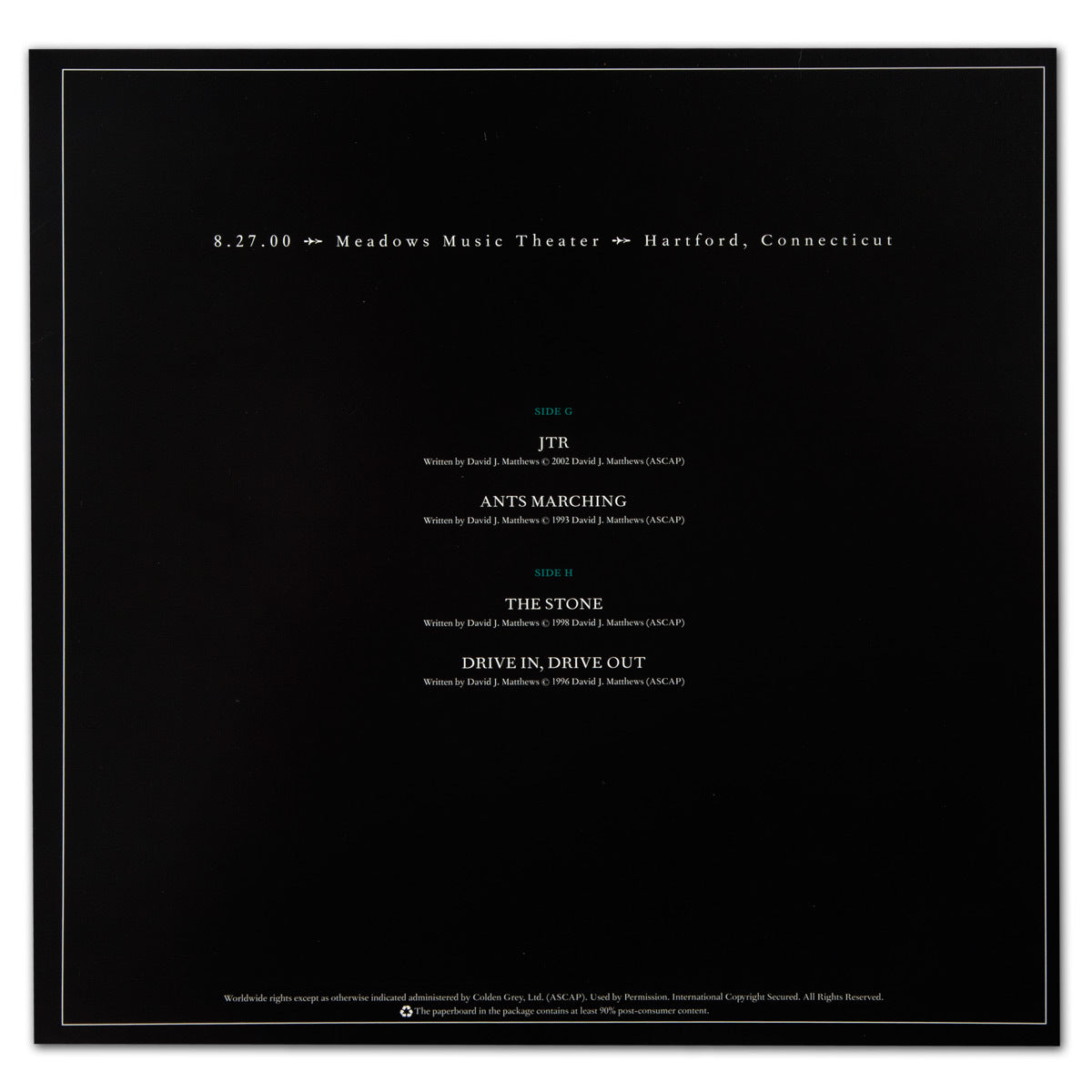 DMB Live Trax Vol. 03: 08/27/2000 - Meadows Music Theatre - 4 LP Set