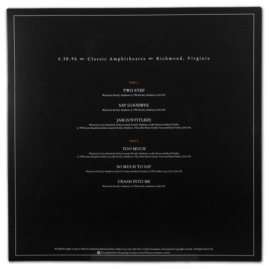 DMB Live Trax Vol. 04: 04/30/1996 - Classic Amphitheatre - 4 LP Set